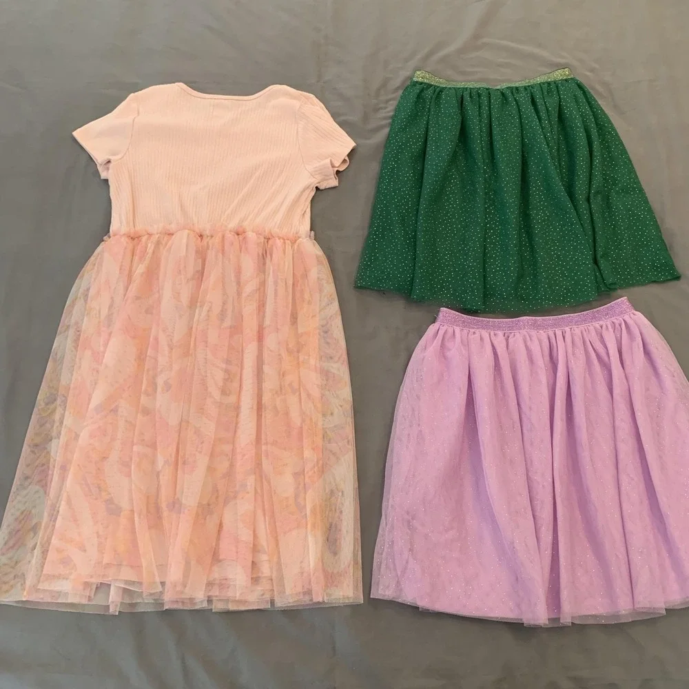 Wonder‎ Nation Dress Way To Celebrate Skirts Girls Large 10-12 Tulle Holiday Set